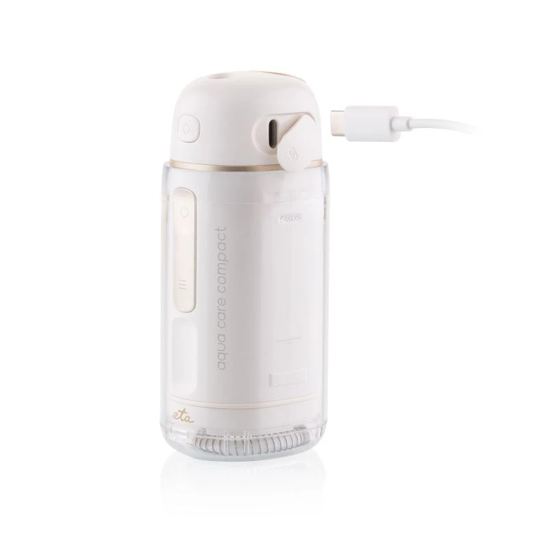 ETA Aqua Care Compact juhtmevaba suuõõne niisutaja – 165 ml, valge, 2 otsikut, IPX7, USB laadimisega