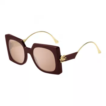 ETRO naiste päikeseprillid ETRO0026SLHF - must atsetaatraam, ruudukujuline, hallide klaasidega (54/23/140 mm)