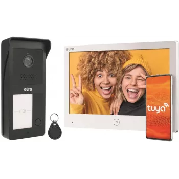 EURA 2-Wire Video Intercom System VDP-49A3-2TY White Tuya Smart