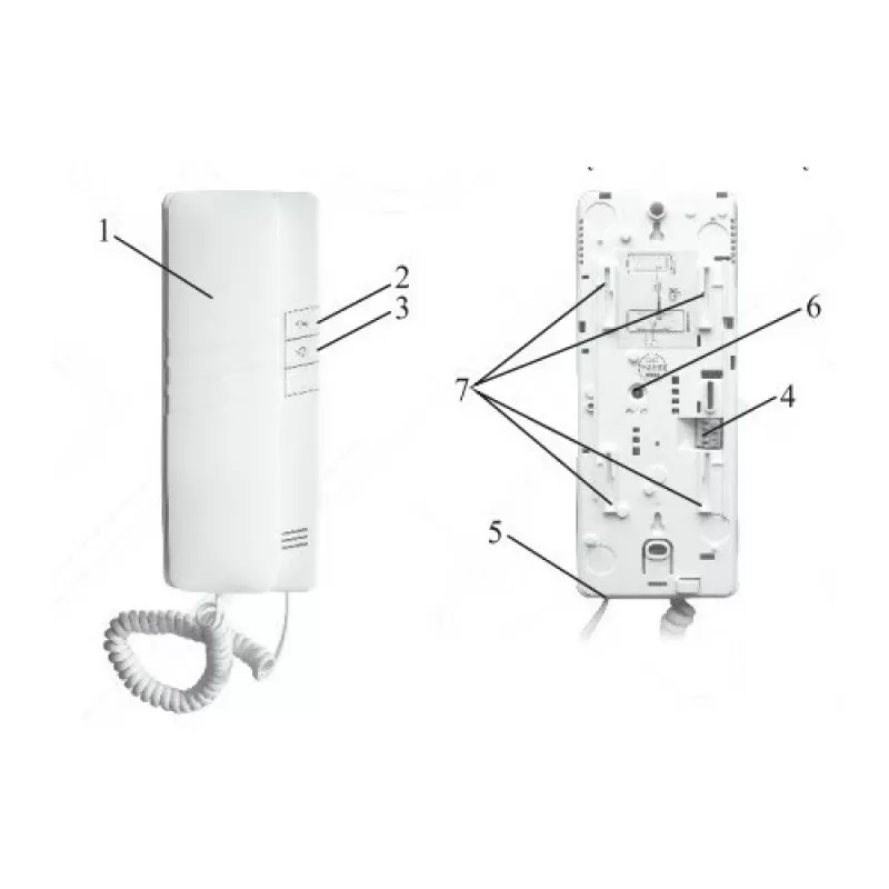 EURA ADA-38A3 4-juhtmeline analoog intercom telefon RL-3203H süsteemidele, valge