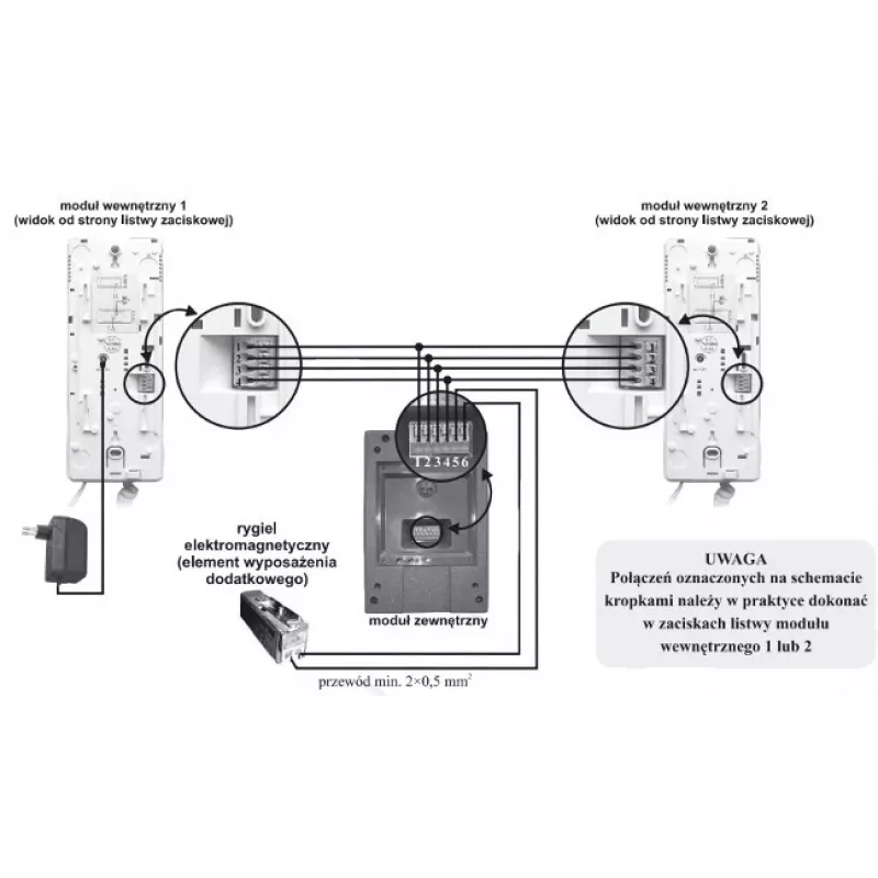 EURA ADA-38A3 4-juhtmeline analoog intercom telefon RL-3203H süsteemidele, valge