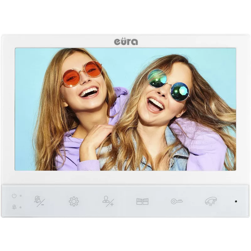 EURA VDP-80C5 Kahepere Videouksesüsteem, Valge, 2x 7 inch LCD, FHD, 1080p Kaamera, RFID Lugeja, Pinnale Paigaldatav