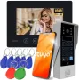 EURA VDP-90A3 DELTA+ Must 7 inch Full HD Video Uksekell, WiFi, 2 Sisendit, Klaviatuur, Läheduslugeja, AHD, Tuya