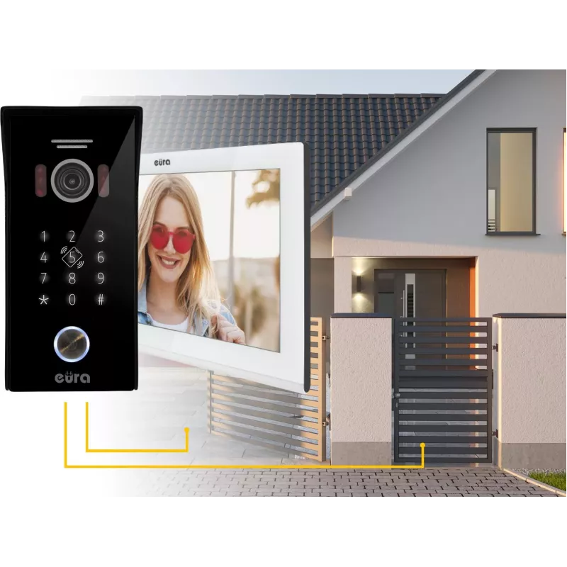 EURA VDP-99C5 Video Intercom, 7-tolline puuteekraan, WiFi, RFID, Tuya, valge
