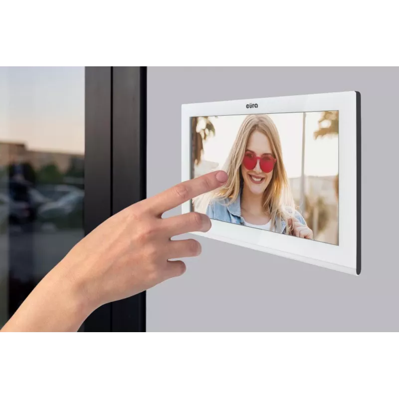 EURA VDP-99C5 Video Intercom, 7-tolline puuteekraan, WiFi, RFID, Tuya, valge