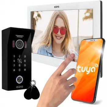 EURA VDP-99C5 Video Intercom, 7-tolline puuteekraan, WiFi, RFID, Tuya, valge