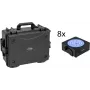 EUROLITE 8-osaline LED PAR komplekt RGBW IP65 valgustitega ja laadiva kohvriga