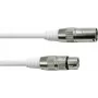 EUROLITE DMX-kaabel XLR 3-pin 3m valge – varjestatud juhtkaabel lavavalgustusele