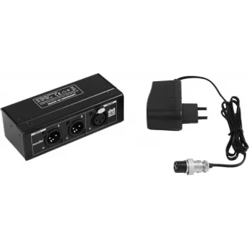 EUROLITE DXT-ME PRO DMX ühendaja 2x3-pin XLR sisend 1x3-pin XLR väljund, HTP/LTP/Merge režiimid, 512 kanalit, metallkorpus, 9-12V DC 70064868