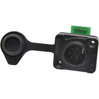 EUROLITE IP XLR komplekt 5-kontaktilised isane/emane pistikud, IP65, pressitud tsink, jootekontaktid, must 30208439