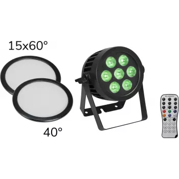EUROLITE LED IP PAR 7x9W SCL Spot koos 15x60° ja 40° difuuserläätsega 20000672