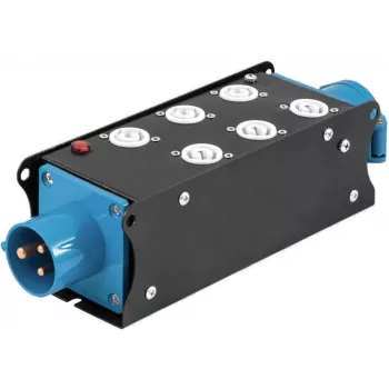 EUROLITE SAB-62X 19-tolline 2U 3-faasiline toitejaotur 6 Schuko pistikupesa, 16A CEE sisend, 11kW 60003755