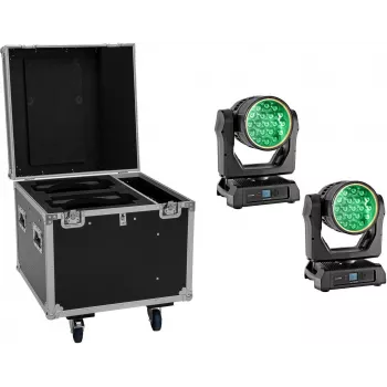 EUROLITE komplekt 2x LED IP TMH-W285 Hypno liikuvpea wash IP65 + ratastega flightcase