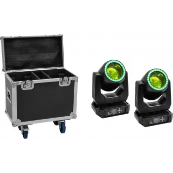EUROLITE komplekt 2x LED TMH-B120 Hypno liikuv pea Beam + Flightcase ratastega