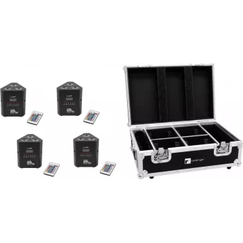 EUROLITE komplekt 4x AKKU TL-3 TCL QuickDMX + laadimisfunktsiooniga kohver 20000399