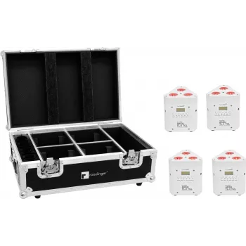 EUROLITE komplekt 4x AKKU TL-3 TCL valge + laadimiskohver 20000650