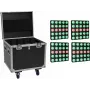 EUROLITE komplekt 4x LED Pixel Matrix paneel 5x5 RGB/WW + ratastega Flightcase