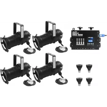 EUROLITE komplekt 4x PAR-20 Spot sw dim2warm + EDX-4 DMX RDM LED-Dimmerpack (20000695)