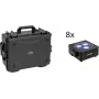 EUROLITE komplekt 8x AKKU Flat Light 3 sw + plastikust transportkohver RGBW LED QuickDMX
