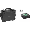 EUROLITE komplekt 8x AKKU IP Flat Light 3 sw IP65 LED prožektorid koos ratastega kohvriga