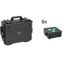 EUROLITE komplekt 8x AKKU IP Flat Light 3 sw IP65 LED prožektorid koos ratastega kohvriga