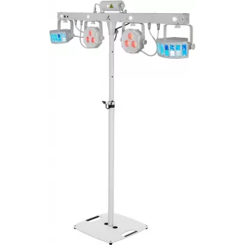 EUROLITE komplekt LED KLS Laser Bar FX valgustuskomplekt valge + BPS-2 kõlarialus valge 20000920