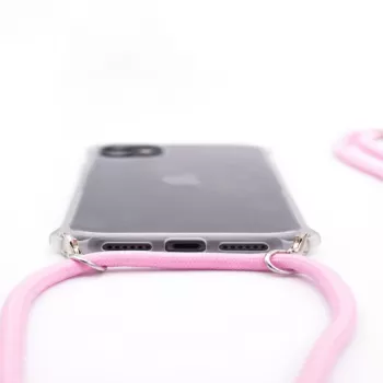 Evelatus Apple iPhone 11 Pro Max Silicone Transparent Case with Necklace TPU Strap Transparent