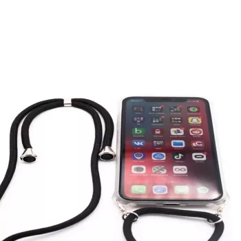Evelatus Apple iPhone 11 Pro Silicone Transparent with Necklace TPU Strap Transparent