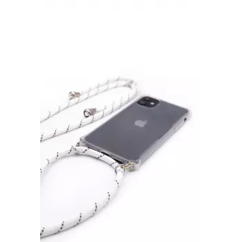 Evelatus Apple iPhone 11 Silicone Transparent Case with Necklace TPU Strap Transparent