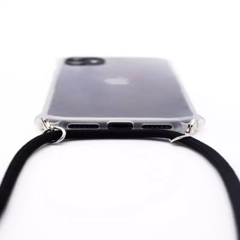 Evelatus Apple iPhone 11 Silicone Transparent Case with Necklace TPU Strap Transparent