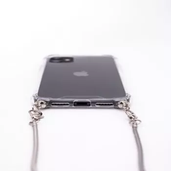 Evelatus Apple iPhone 11 Silikoonist läbipaistev kaelarihma TPU rihmaga hõbedane