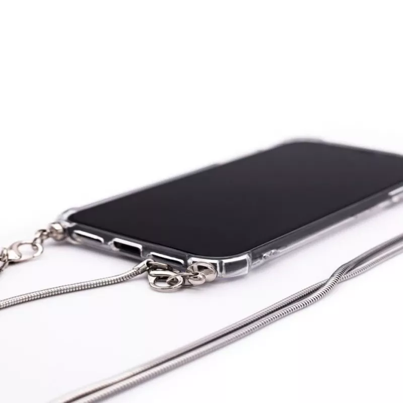 Evelatus Apple iPhone 11 Silikoonist läbipaistev kaelarihma TPU rihmaga hõbedane