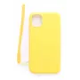 Evelatus Apple iPhone 11 pehme puudutusega silikoonist ümbris rihmaga kollane
