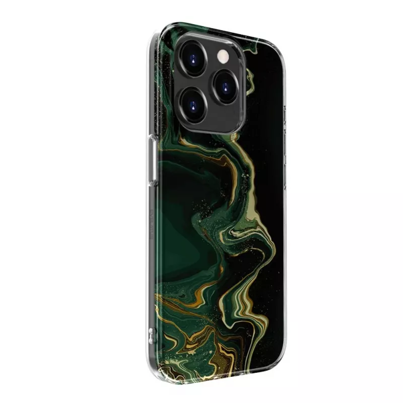 Evelatus Apple iPhone 15 Pro PC ümbris eritellimusel trükitud marmor tumeroheline