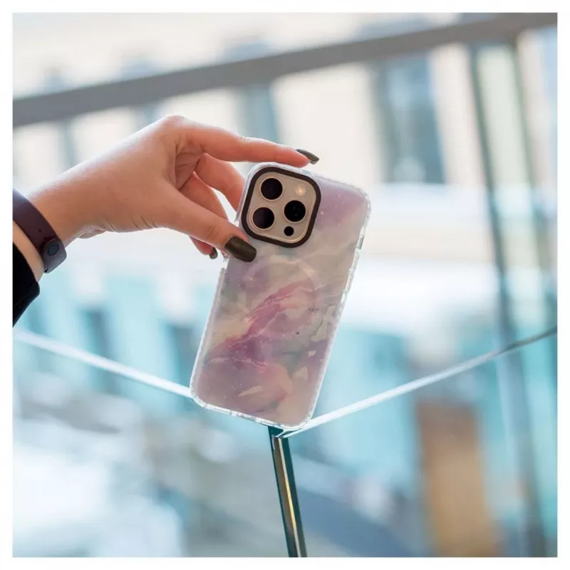 Evelatus Apple iPhone 15 Pro PC+TPU ümbris MagSafe'iga - marmorlilla