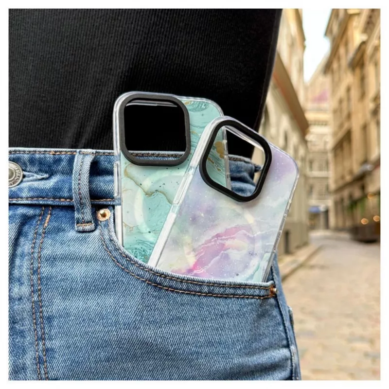 Evelatus Apple iPhone 15 Pro PC+TPU ümbris MagSafe'iga - marmorlilla