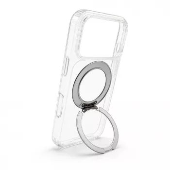 Evelatus Apple iPhone 17 Pro hübriidkate MagSafe PC+TPU 360° metallist alusega, läbipaistev