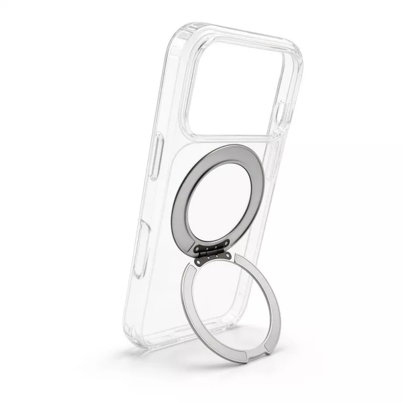 Evelatus Apple iPhone 17 Pro hübriidkate MagSafe PC+TPU 360° metallist alusega, läbipaistev
