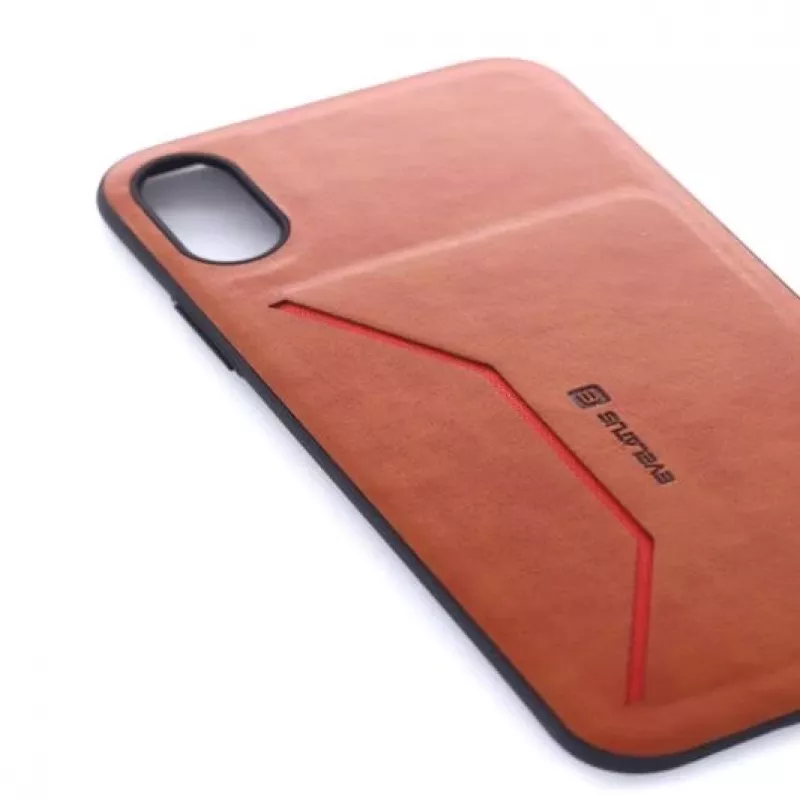 Evelatus Apple iPhone X Nobel Brown rahakotiga kaustikümbris