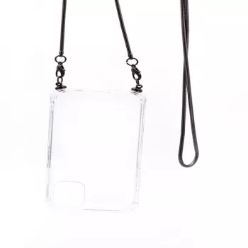 Evelatus Apple iPhone XR Silicone Transparent with Necklace TPU Strap Space Gray