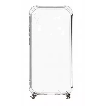 Evelatus Apple iPhone XR Silicone Transparent with Necklace TPU Strap Space Gray