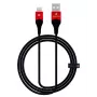 Evelatus Apple Lightning andme- ja laadimiskaabel MFI09 alumiiniumkorpusega punutud must-punane