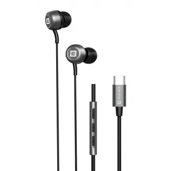 Evelatus Crystal Clear Audio kõrvaklapid Type-C ja mikrofoniga, must