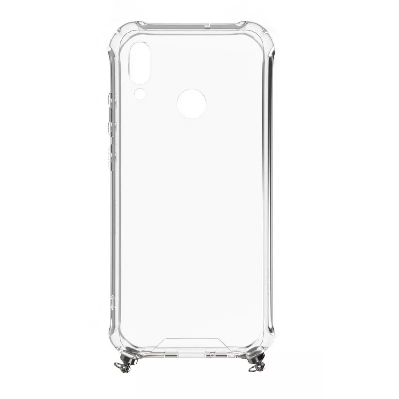 Evelatus Huawei P Smart 2019 Silicone Transparent with Necklace TPU Strap Silver