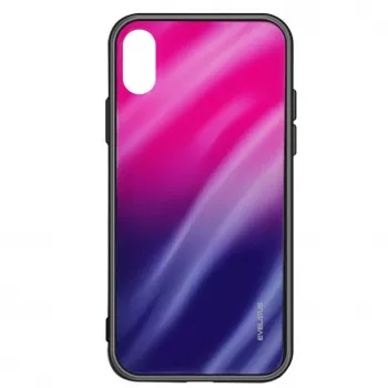 Evelatus Huawei P Smart 2019 Water Ripple Full Color Electroplating Tempered Glass Screen Protector Gradient Pink-Purple