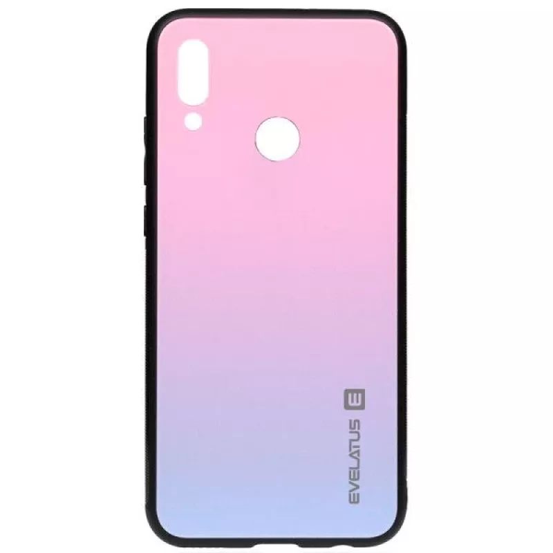 Evelatus Huawei Y7 2019 Gradient Glass Case 2 Bubble Gum