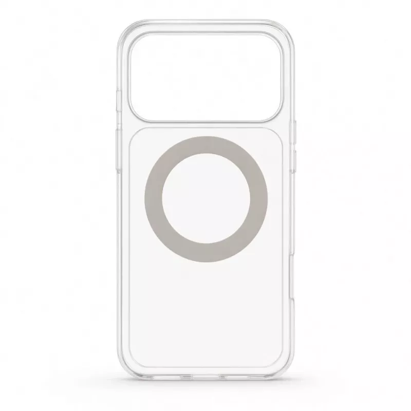 Evelatus hübriidkest MagSafe ja 360° metallalusele iPhone 17 Pro Max, läbipaistev