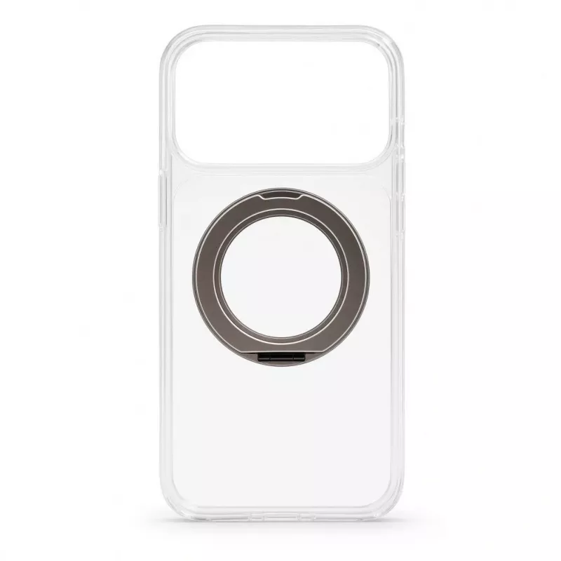 Evelatus hübriidkest MagSafe ja 360° metallalusele iPhone 17 Pro Max, läbipaistev