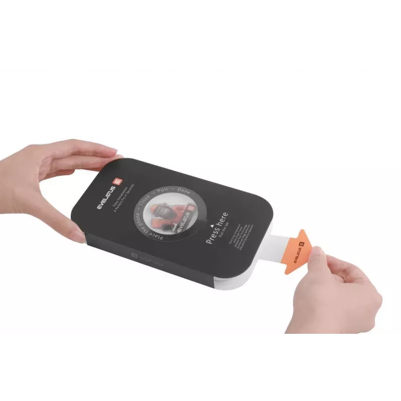Evelatus iPhone 18 Pro Max Flip Glass Magic Easy Install Box ekraanikaitse, must