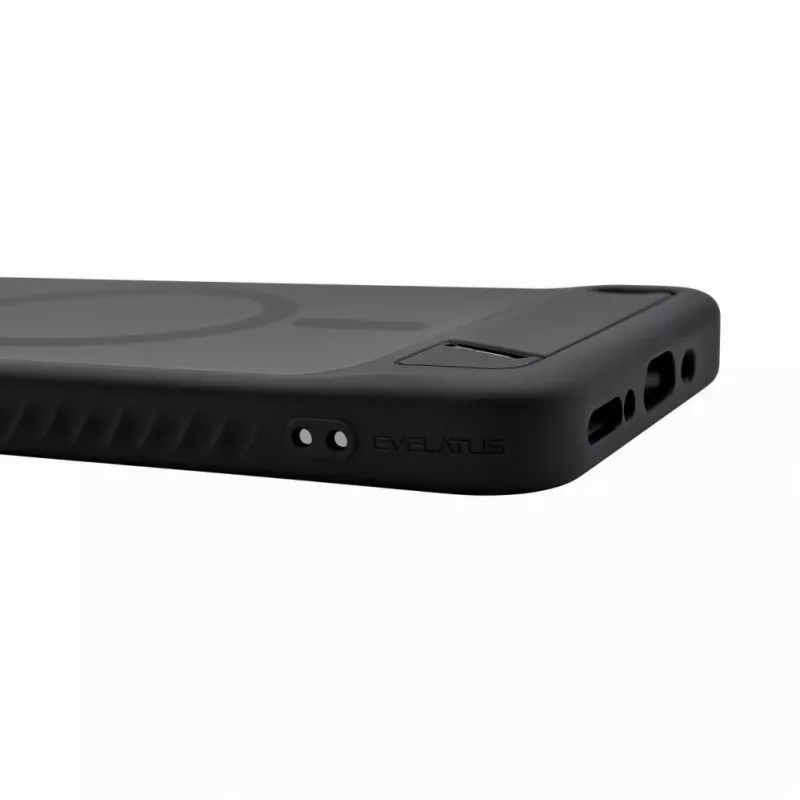 Evelatus Samsung Galaxy A17 4G / A17 5G kummikattega MagSafe alusega must ümbris